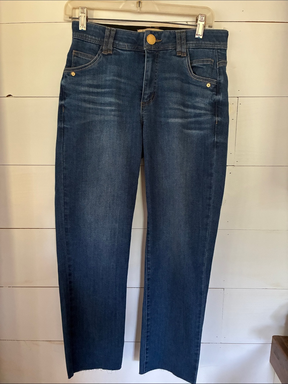 Democracy Ab Technology Blue Denim Jeans Size 4 Frayed Hems